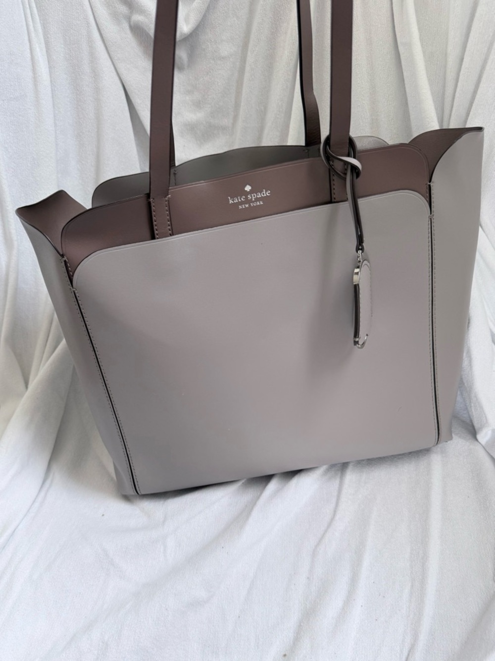 kate spade Two-Tone Taupe and Brown Leather Tote - Picture 7 of 10